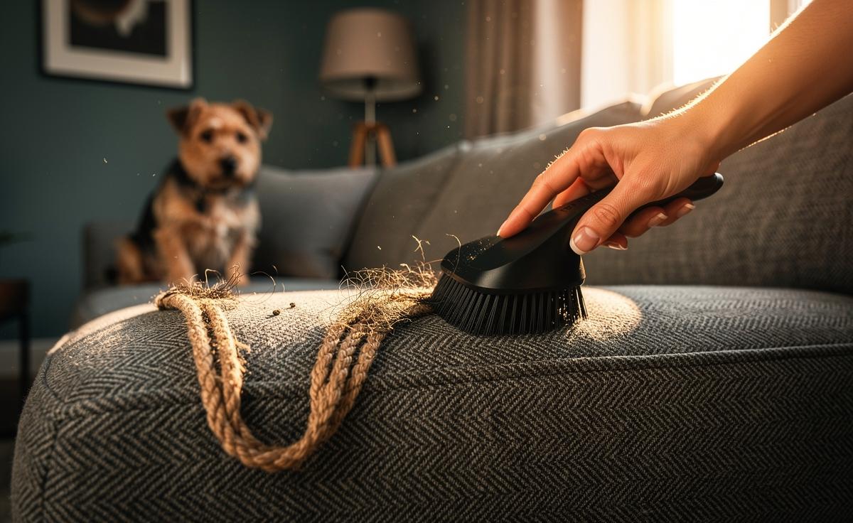 The simple sofa-brushing method that lifts pet hair in seconds